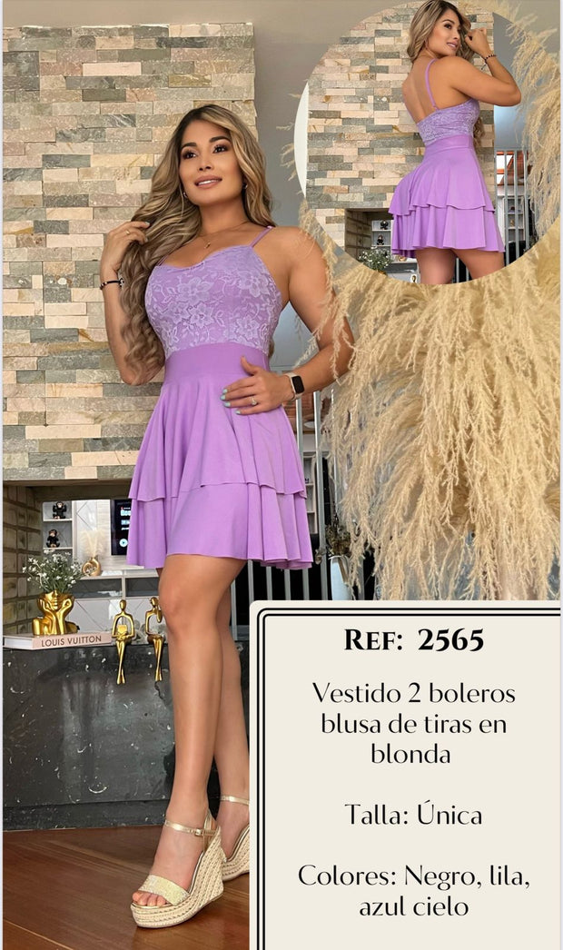 Vestido 2 boleros 2565